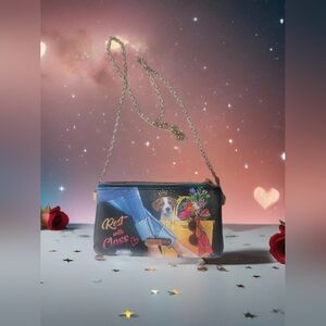 Nicole Lee Rest With Class Chic Chain Crossbody Purse Zip Wallet